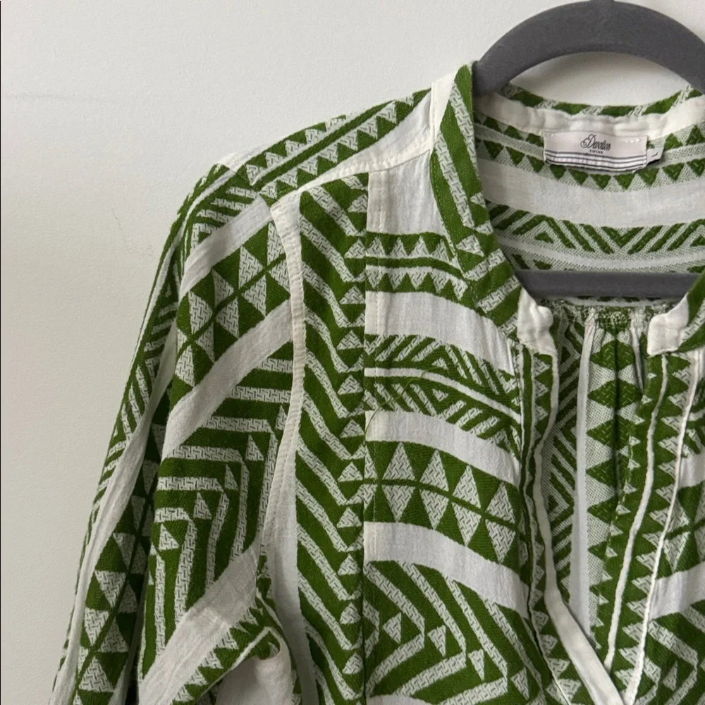 Tuckernuck Devotion Twins Green White Print Dress L - Picture 7 of 11